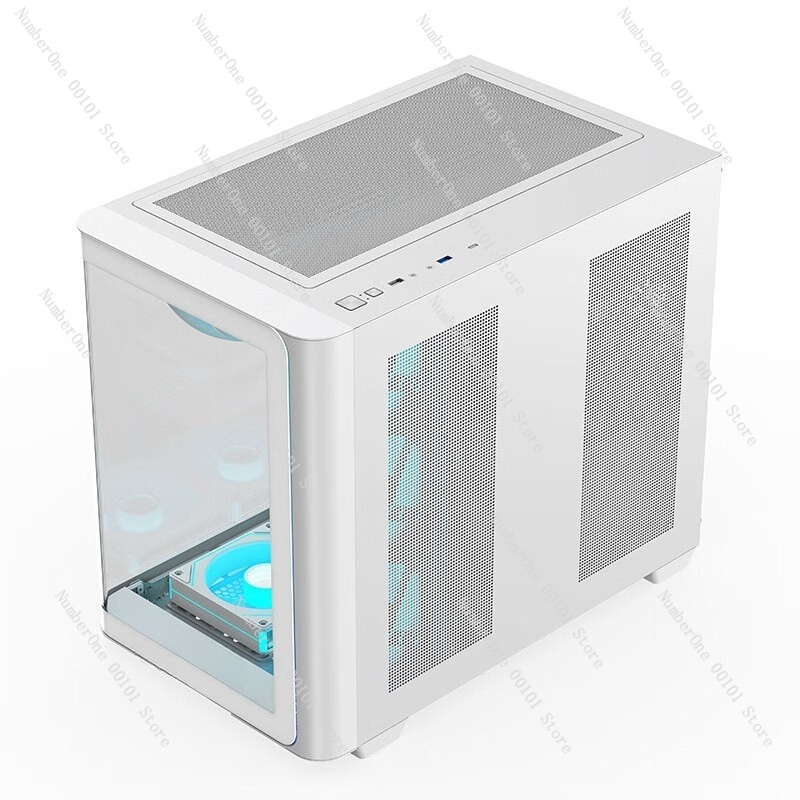 Pc Gaming Case - Panorama-Gebogenes Glas Desktop-PC-Gehäuse ATX Mid-Tower Gaming-Computer-Chassis