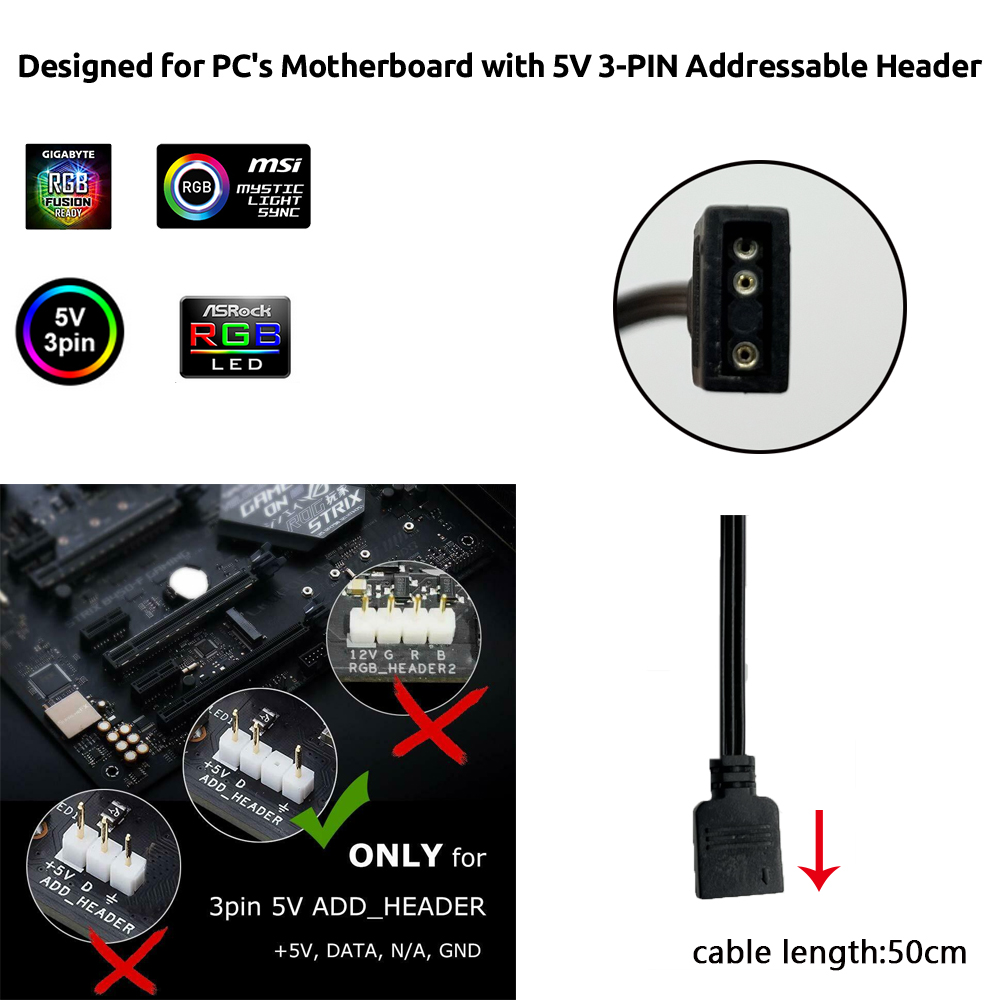 5V ARGB 3-Pin-Anschluss für As – Pc Gaming Case Bewertung und Preis